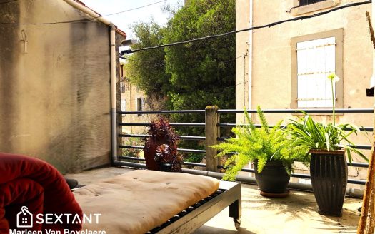 Spacious stone village house with terrace and garage.