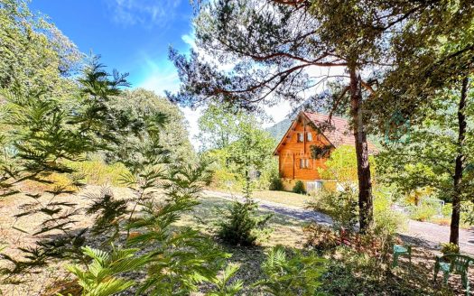 DELIGHTFUL CHALET 102M² IN LARGE, PRIVATE LEAFY PLOT, BALCONY, VIEW OF CATHAR CASTLE