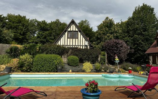 Real estate complex of 2 houses with swimming pool on 1 hectare of enclosed land – Normandy, near the A13