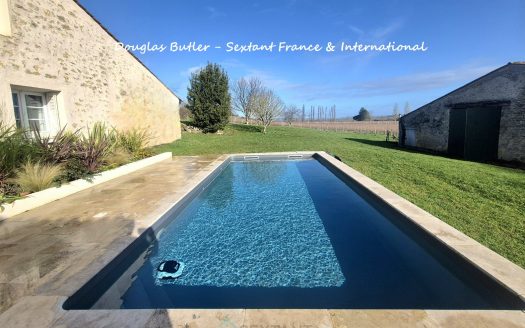 Completely renovated stone property with guest house, swimming pool, and unobstructed views