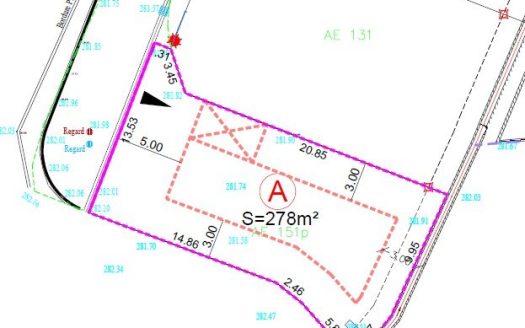 Building plot 278 sqm for a detached house
