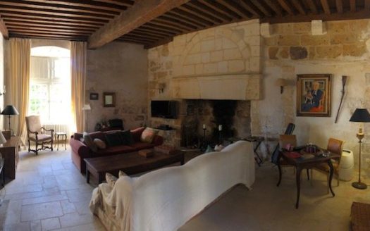 Ancient castle, 14th 16th century, original features, fireplaces, in a village, very good standards, good size rooms, well, pool, stream border, orangerie, carport